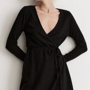 Madewell Ribbed Knit Wrap Mini Dress